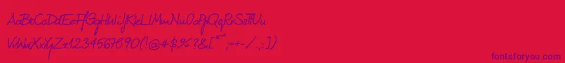 KubarecznyneueRegular-fontti – violetit fontit punaisella taustalla