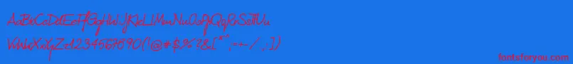 En savoir plus sur la police KubarecznyneueRegular Police KubarecznyneueRegular – polices rouges sur fond bleu