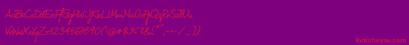 KubarecznyneueRegular Font – Red Fonts on Purple Background