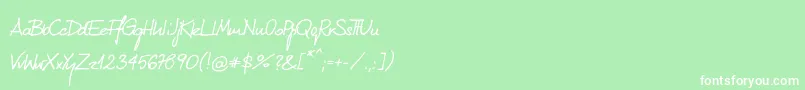 Шрифт KubarecznyneueRegular – белые шрифты на зелёном фоне