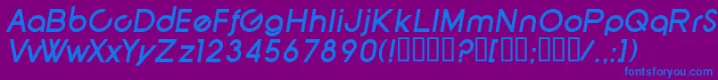 SfNewRepublicBoldItalic Font – Blue Fonts on Purple Background