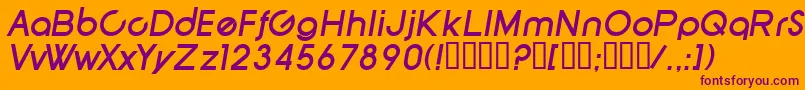 SfNewRepublicBoldItalic Font – Purple Fonts on Orange Background