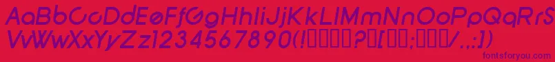 SfNewRepublicBoldItalic-Schriftart – Violette Schriften auf rotem Hintergrund