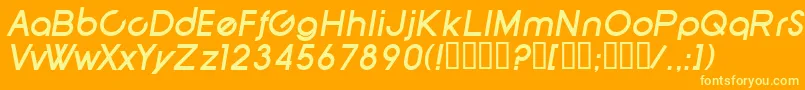 SfNewRepublicBoldItalic Font – Yellow Fonts on Orange Background
