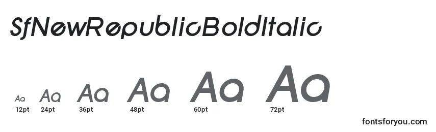Размеры шрифта SfNewRepublicBoldItalic