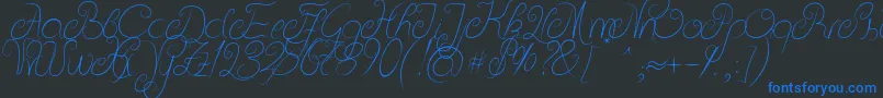 DeliciousCurls Font – Blue Fonts on Black Background