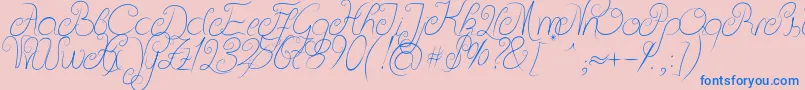 DeliciousCurls Font – Blue Fonts on Pink Background