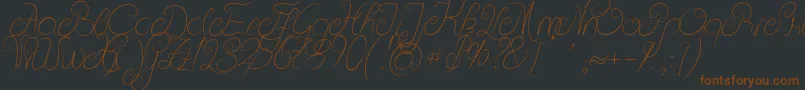 DeliciousCurls-fontti – ruskeat fontit mustalla taustalla