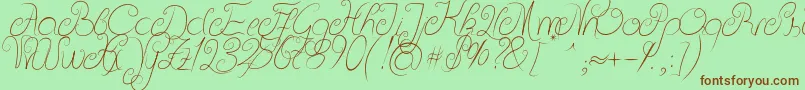 DeliciousCurls Font – Brown Fonts on Green Background