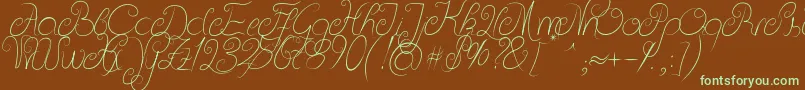 DeliciousCurls Font – Green Fonts on Brown Background