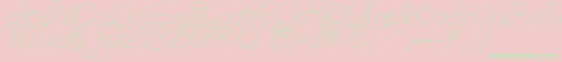 DeliciousCurls-Schriftart – Grüne Schriften auf rosa Hintergrund