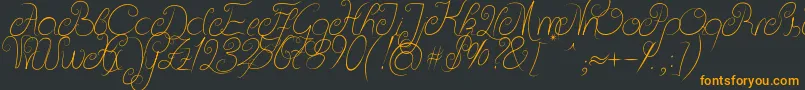 DeliciousCurls Font – Orange Fonts on Black Background