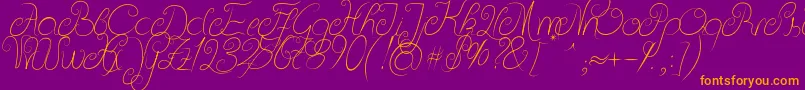 DeliciousCurls Font – Orange Fonts on Purple Background