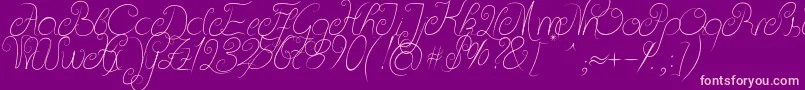 DeliciousCurls-Schriftart – Rosa Schriften auf violettem Hintergrund