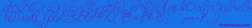 DeliciousCurls Font – Purple Fonts on Blue Background
