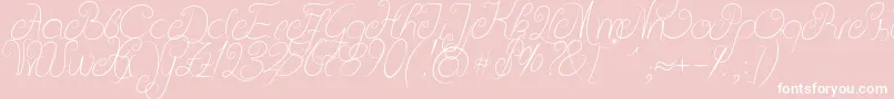 DeliciousCurls-Schriftart – Weiße Schriften auf rosa Hintergrund