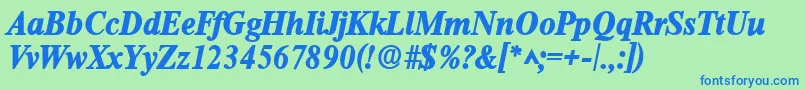 RomanlhBoldItalic Font – Blue Fonts on Green Background