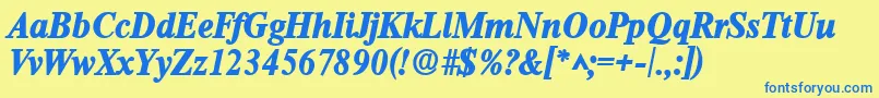RomanlhBoldItalic Font – Blue Fonts on Yellow Background