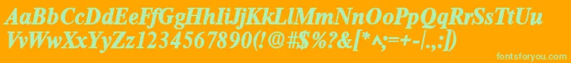 RomanlhBoldItalic Font – Green Fonts on Orange Background