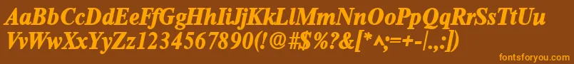 RomanlhBoldItalic Font – Orange Fonts on Brown Background