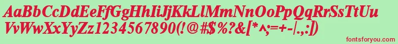 RomanlhBoldItalic Font – Red Fonts on Green Background