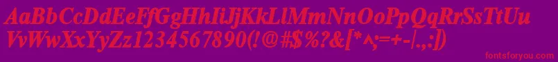 RomanlhBoldItalic Font – Red Fonts on Purple Background