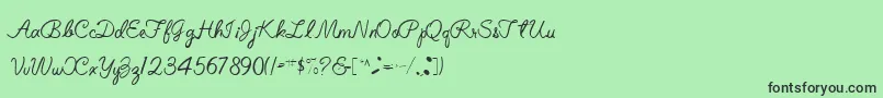 ElizabethSemiScriptRegular Font – Black Fonts on Green Background
