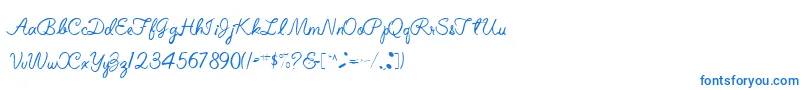 フォントElizabethSemiScriptRegular – 白い背景に青い文字