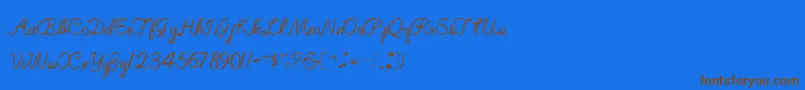 ElizabethSemiScriptRegular Font – Brown Fonts on Blue Background