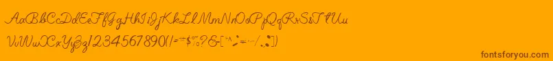 ElizabethSemiScriptRegular-Schriftart – Braune Schriften auf orangefarbenem Hintergrund