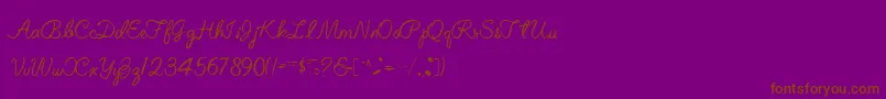 ElizabethSemiScriptRegular Font – Brown Fonts on Purple Background