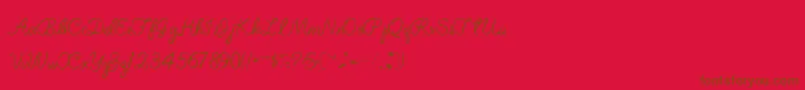 Czcionka ElizabethSemiScriptRegular – brązowe czcionki na czerwonym tle