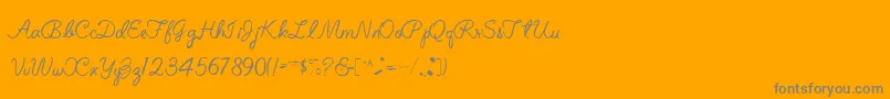 ElizabethSemiScriptRegular-Schriftart – Graue Schriften auf orangefarbenem Hintergrund