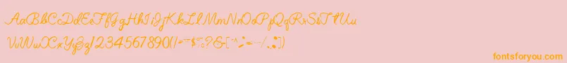 ElizabethSemiScriptRegular-fontti – oranssit fontit vaaleanpunaisella taustalla