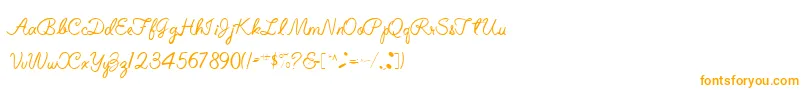 ElizabethSemiScriptRegular-Schriftart – Orangefarbene Schriften auf weißem Hintergrund