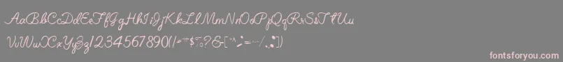 ElizabethSemiScriptRegular Font – Pink Fonts on Gray Background