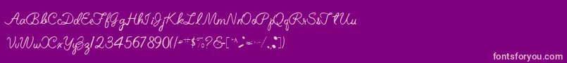 フォントElizabethSemiScriptRegular – 紫の背景にピンクのフォント
