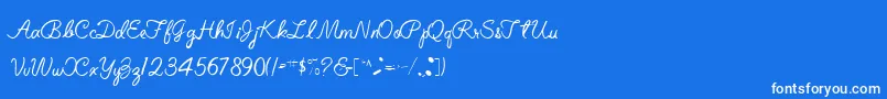 ElizabethSemiScriptRegular Font – White Fonts on Blue Background
