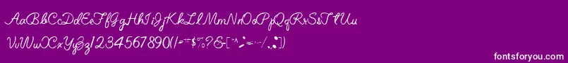 ElizabethSemiScriptRegular Font – White Fonts on Purple Background