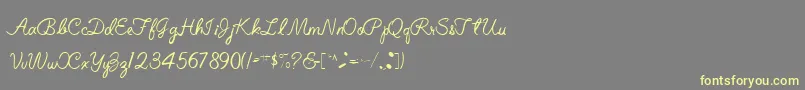 ElizabethSemiScriptRegular Font – Yellow Fonts on Gray Background