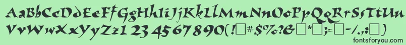 NomadscriptsskRegular-fontti – mustat fontit vihreällä taustalla