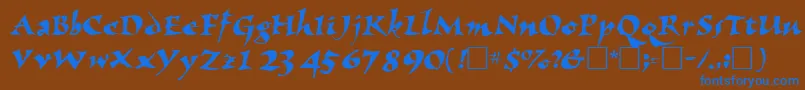 フォントNomadscriptsskRegular – 茶色の背景に青い文字