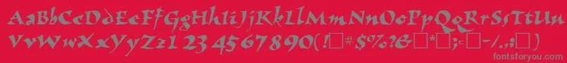 Czcionka NomadscriptsskRegular – szare czcionki na czerwonym tle