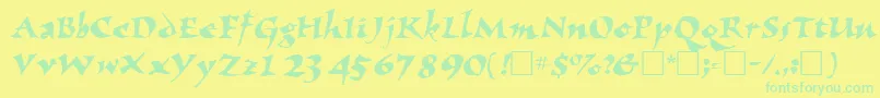 fuente NomadscriptsskRegular – Fuentes Verdes Sobre Fondo Amarillo