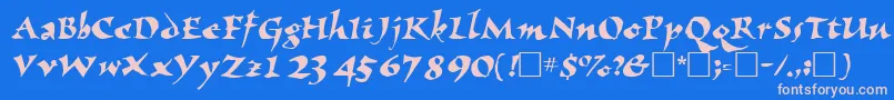 NomadscriptsskRegular Font – Pink Fonts on Blue Background