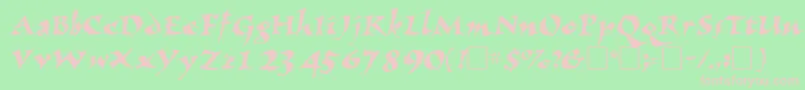 NomadscriptsskRegular-fontti – vaaleanpunaiset fontit vihreällä taustalla