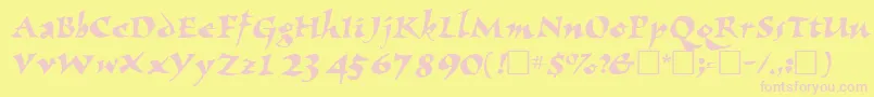 NomadscriptsskRegular Font – Pink Fonts on Yellow Background