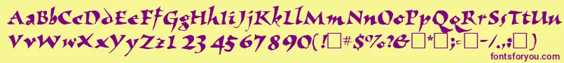 NomadscriptsskRegular Font – Purple Fonts on Yellow Background