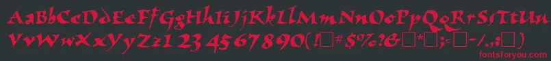 NomadscriptsskRegular-Schriftart – Rote Schriften auf schwarzem Hintergrund