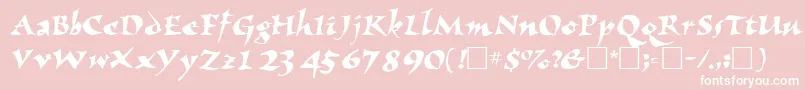 NomadscriptsskRegular-fontti – valkoiset fontit vaaleanpunaisella taustalla